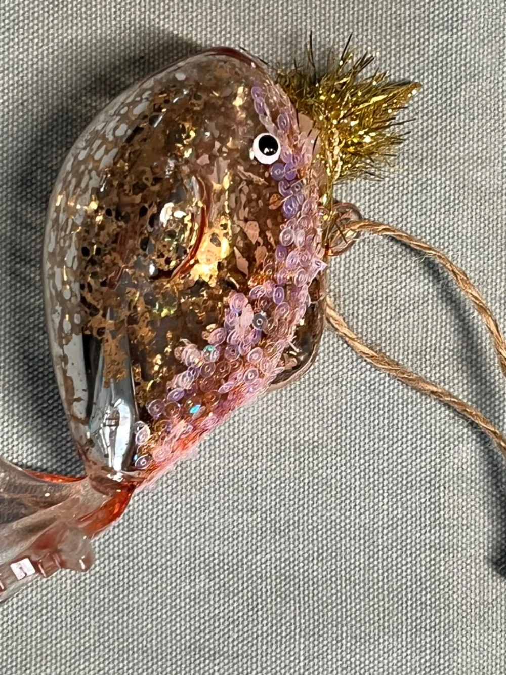 Pottery. Barn Blown Glass Birthday Fish Ornament
